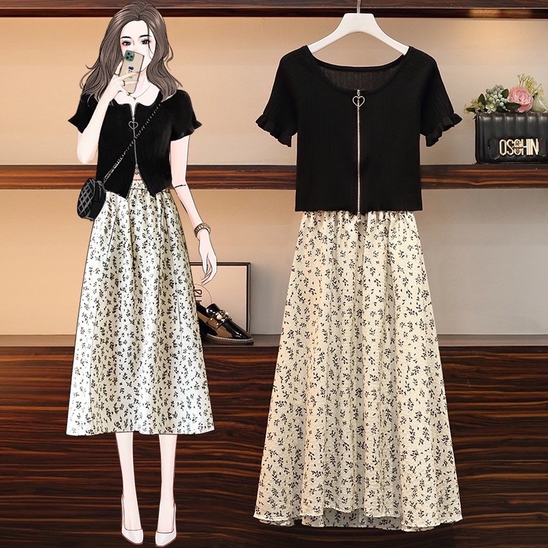 Chân váy hoa nhí dài vintage hàng QC đẹp loại 1