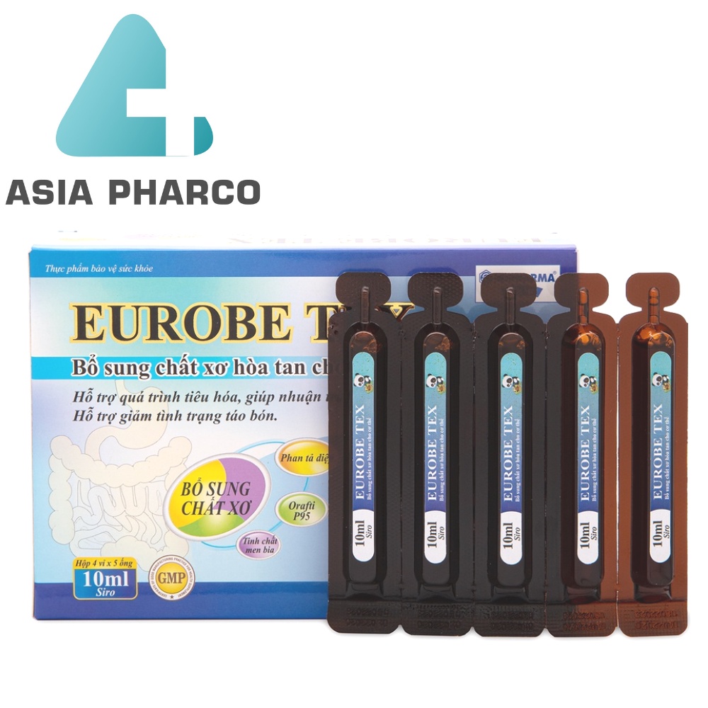 Siro EUROBE TEX bổ sung chất xơ, giảm táo bón, tiêu hóa tốt cho bé - 20 ống