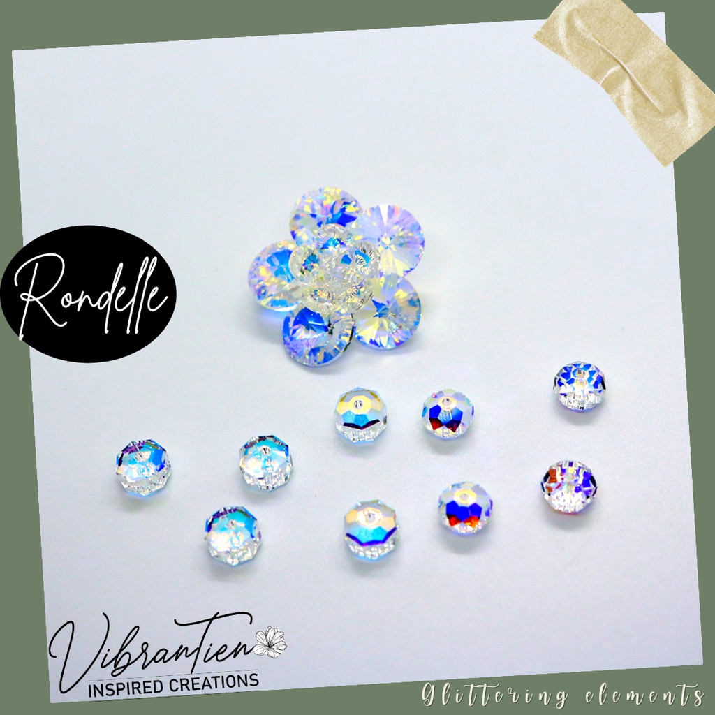 Combo 5/10/20/25 pha lê Áo bánh cam dẹt 6mm/8mm