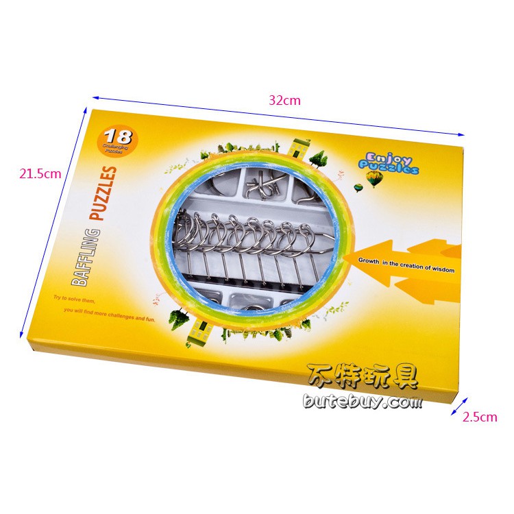 Đồ chơi trí tuệ nhật bản tháo lắp vòng sắt 18 IN 1  - Thử thách trí não cho bé- Đồ chơi giáo dục- Tặng giá đỡ