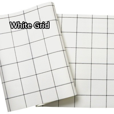 Miếng dán tường kẻ caro chống thấm nước màu đen/xám
