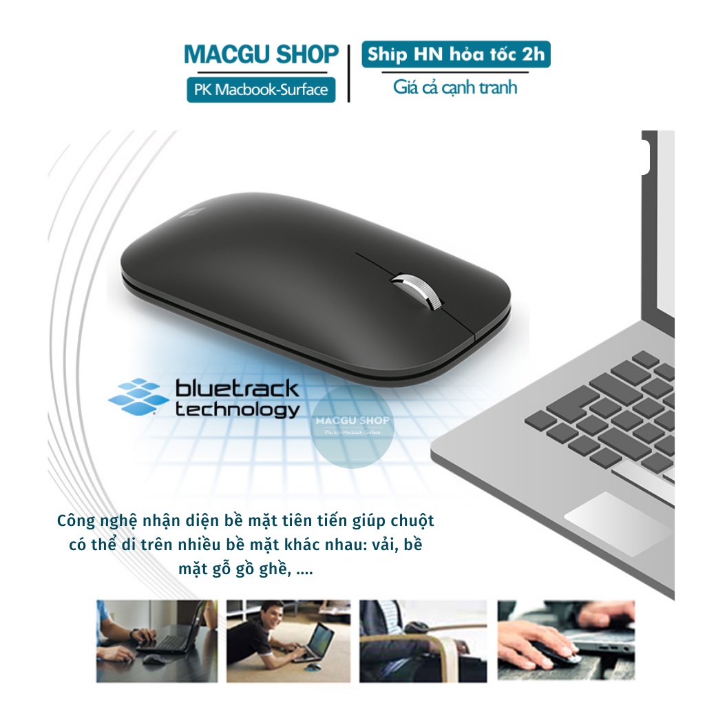 (Mới) Microsoft Mobie Mouse bluetooth-Chuột macbook, surface, laptop microsoft chính hãng kết nối không dây-(nhiều màu)
