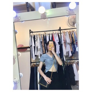 Áo Croptop Xoắn Ngực Mặc 2 Kiểu ( Ảnh Thật )