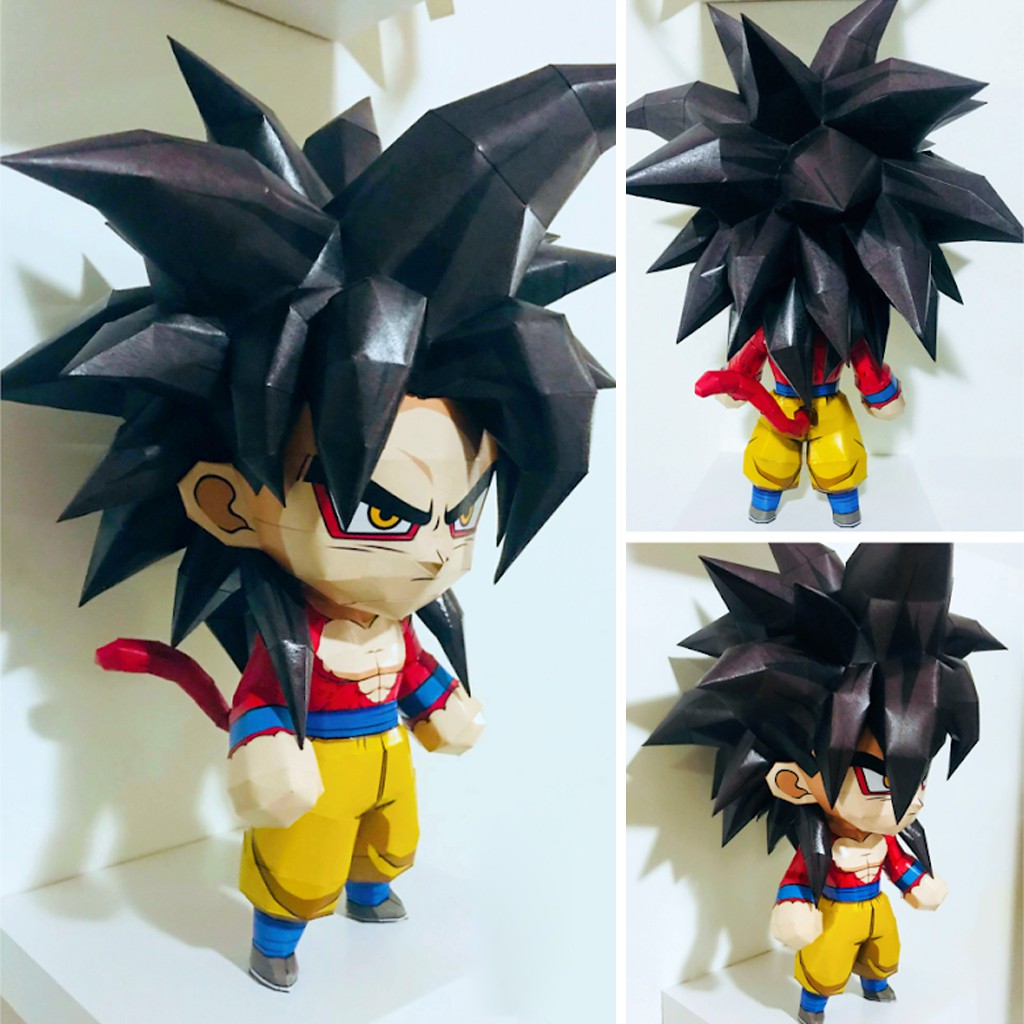 Mô hình giấy Anime Dragon Ball Chibi Goku SSJ 4