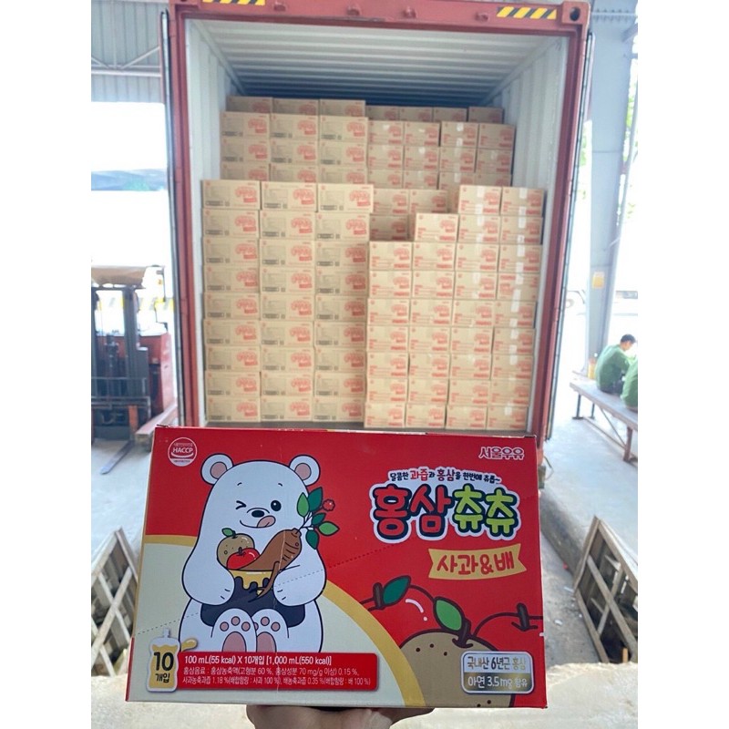 Hộp 10 gói nước hồng sâm ChuChu 100ml Hàn Quốc