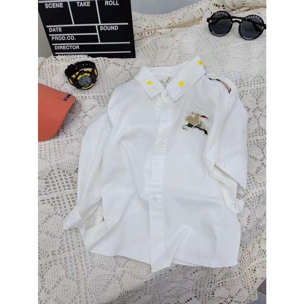 Áo sơ mi trắng dài tay cho bé trai size 3-8 tuổi -mã AT539