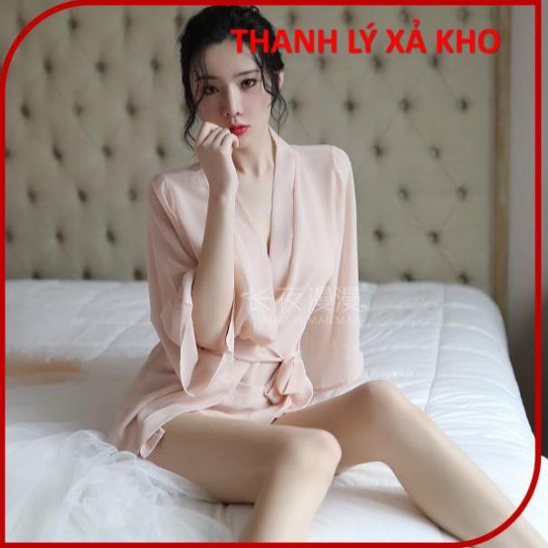 Áo choàng ngủ kimino, Áo choàng đi biển voan cát siêu sexy [ Code: ACVT005 ] đầm ngủ cosplay sexy thắt đai gợi cảm | BigBuy360 - bigbuy360.vn