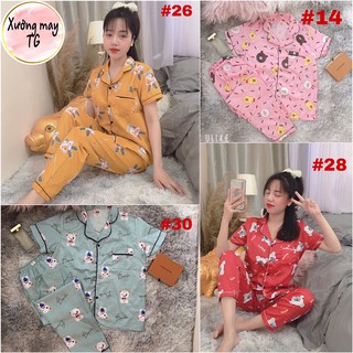 Bộ Pijama tay dài quần dài chất mịn mát size 40-60kg
