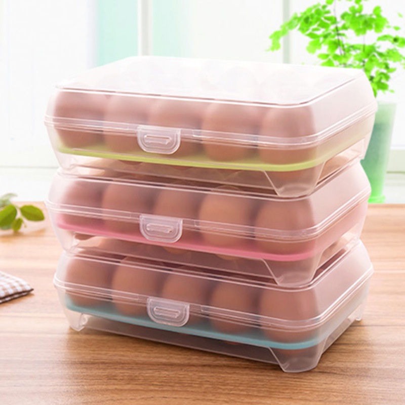 Hộp đựng trứng 15 quả có nắp đậy Hộp 15 ngăn bảo quản trứng không bị vỡ