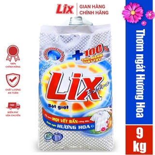 Bột giặt Lix Extra hương hoa 9Kg EB010 siêu làm trắng quần áo tăng gấp đôi