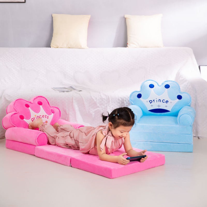 Ghế sofa trẻ em Pikachu dễ thương giường gấp hoạt hình cho bé trai và gái dành sơ sinh có thể tháo rời giặt được