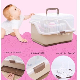 Úp bình sữa cho bé có khay hưng nước