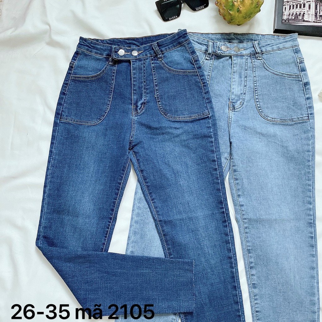Quần jean nữ lưng cao siêu co giãn túi kiểu 2 bên size đại từ 40kg đến 80kg hàng VNXK thời trang bigsize 2Kjean MS2105