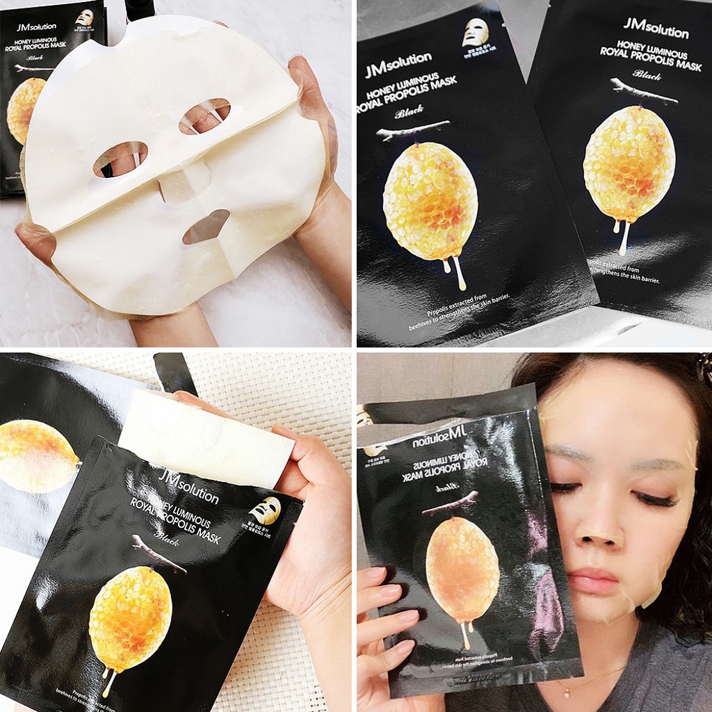 Combo 5 Mặt Nạ giấy sáp ong Jm Solution Honey Luminous Royal Propolis Mask (Mật Ong) 30ml x 5