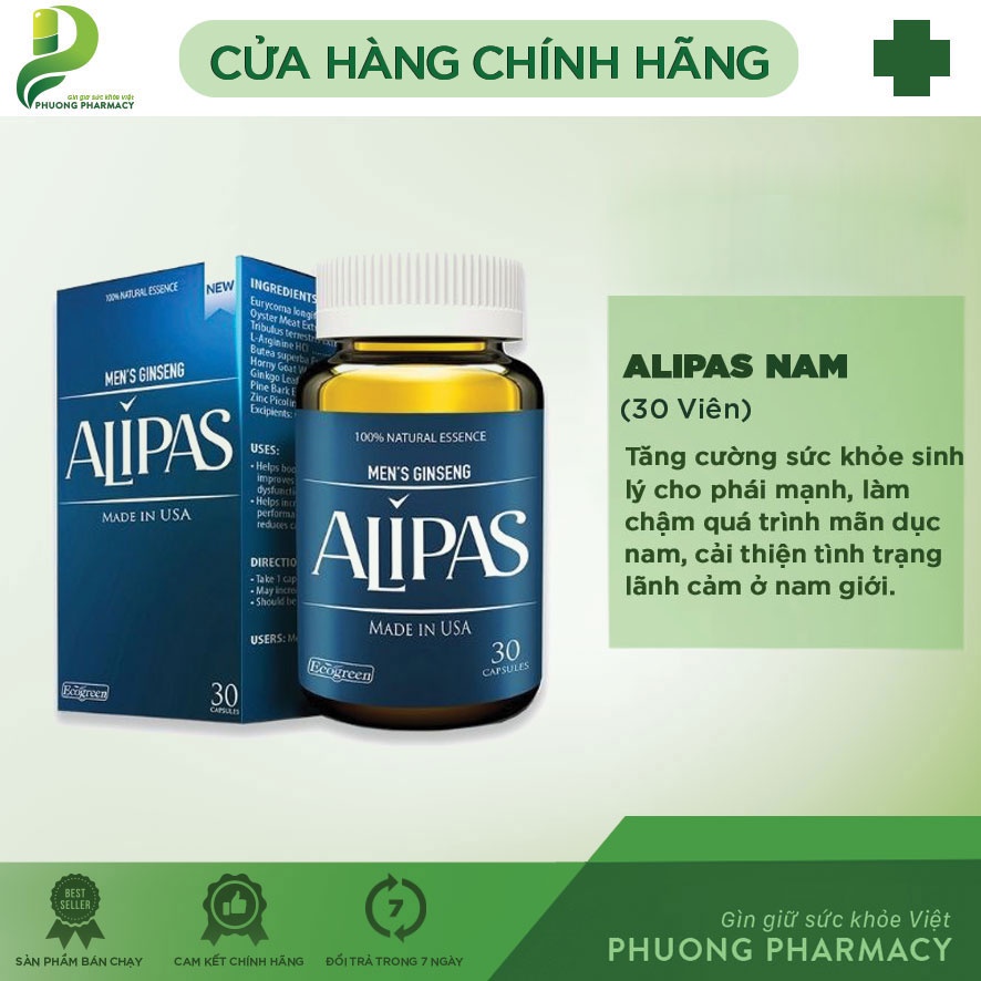 Sâm Alipas Platinum - Tăng cường sinh lý nam( Hàng chính hãng có tem chống hàng giả)