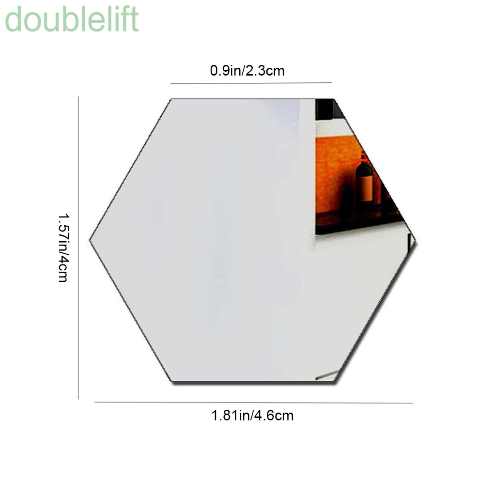 Set 12 miếng dán tường tráng gương hình lục giác độc đáo trang trí nhà cửa DIY