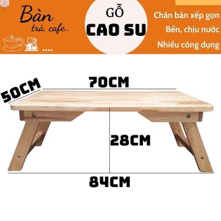 Bàn gỗ xếp gọn chân thang 70x50x28cm, bàn trà ngồi bệt bằng gỗ, bàn trà gỗ chân xếp gọn (Tự nhiên)
