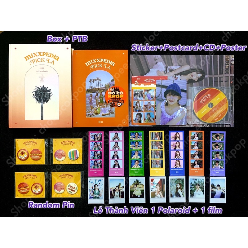 Ảnh Nmixx Pick LA Photobook lẻ đồ Polaroid,Sticker,Poster