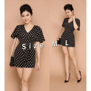 Jum short chấm bi tay cánh dơi xinh xắn
