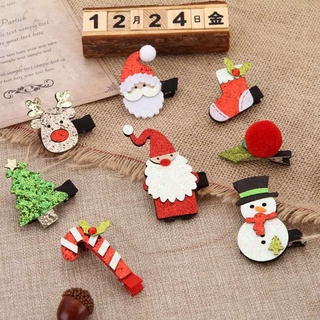 Giáng sinh món quà Giáng sinh ông già Noel Giáng sinh cây kẹp tóc kết hợp packet Giáng sinh Snowman kẹp tóc nhỏ