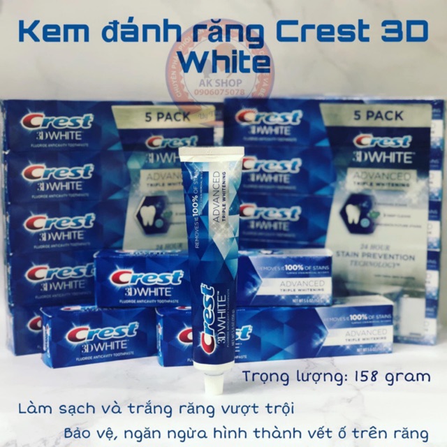 (Big sale) Kem đánh răng Crest hàng chính hãng