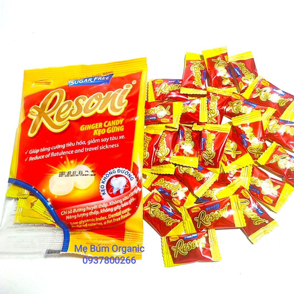 [ HCM Giao Hỏa Tốc] Combo 05 túi - Đủ Vị Kẹo Không Đường Resoni túi 60g - Kẹo dành cho người ăn kiêng, người tiểu đường