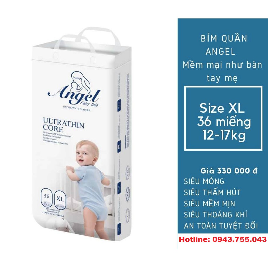 Combo 2 bịch tã quần Angel size M40/L38/XL36/XXL34