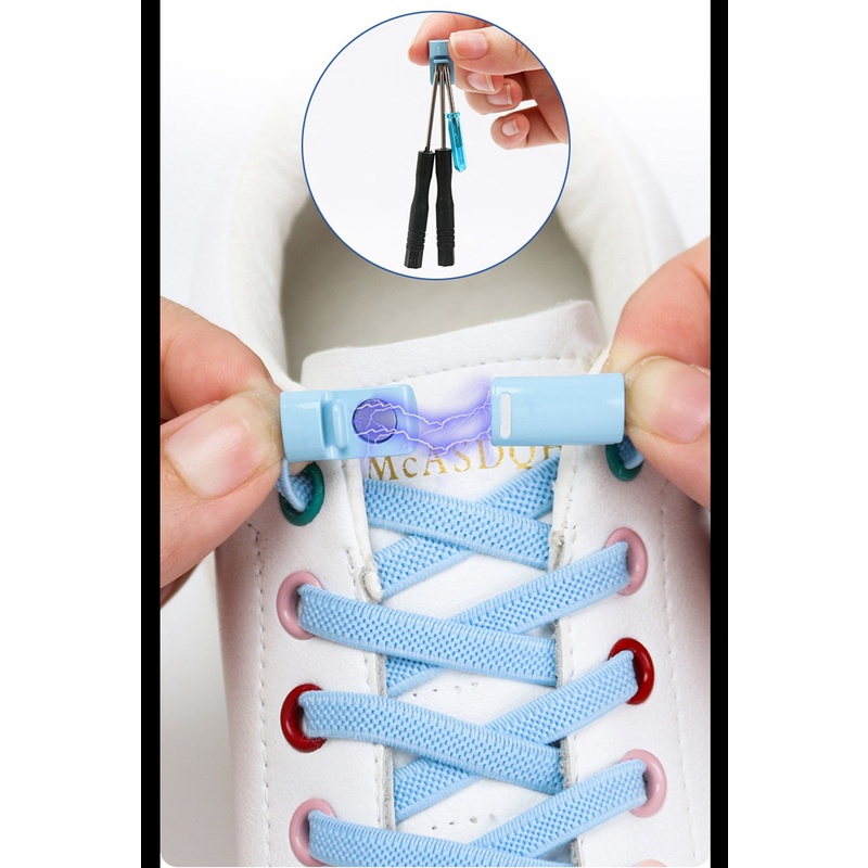 Dây Giày Có Khóa Từ Tính Co Giãn Tốt 1 Giây Không Cần Buộc Dây Cho Tất Cả Các Loại Giày