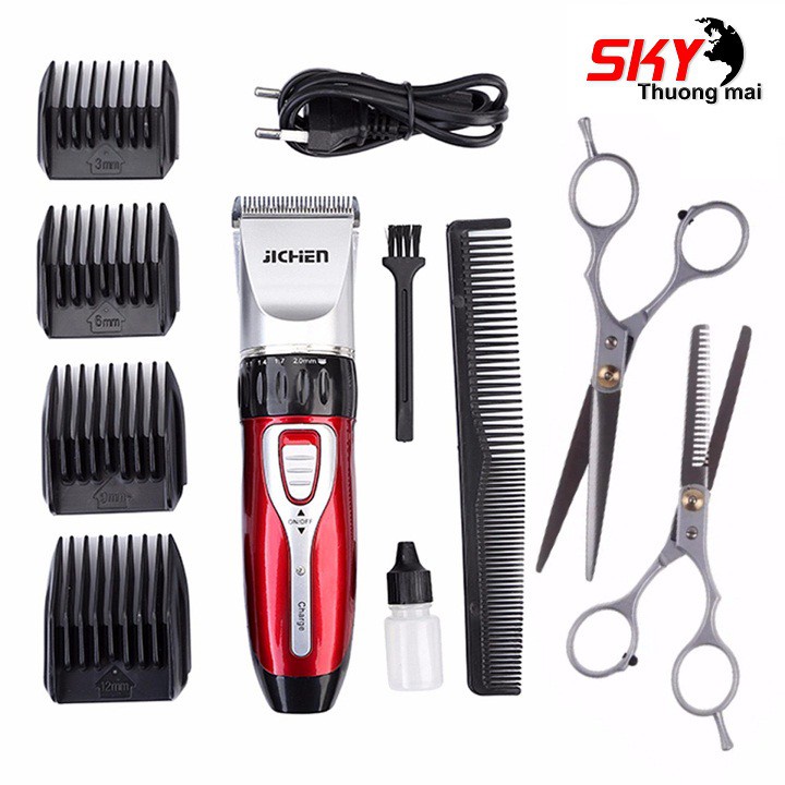 Tông Đơ Cắt Tóc Gia Đình Chuyên Nghiệp JICHEN JC-0817 Cao Cấp Tặng 2 Kéo + 1 Lấy Ráy Tai. Tông đơ gia Đình