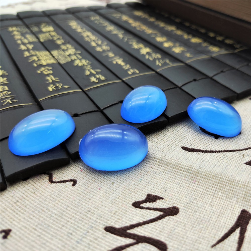 1 hạt dán oval đáy bằng loại lớn nguyên liệu làm trâm làm trang sức cổ trang