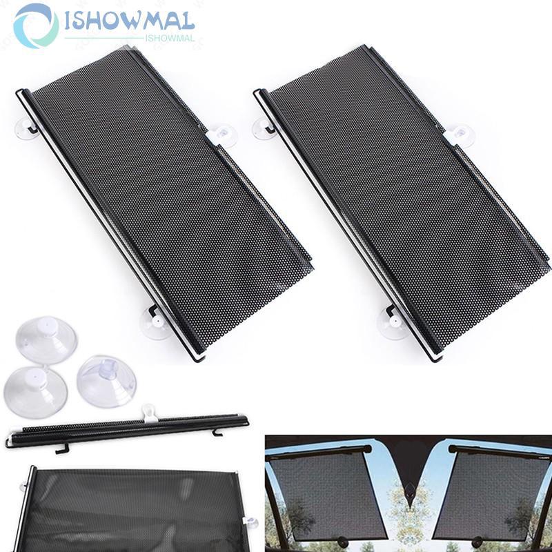 Universal Black Car Window Curtains Roller Blinds Sun Shades 40*60cm