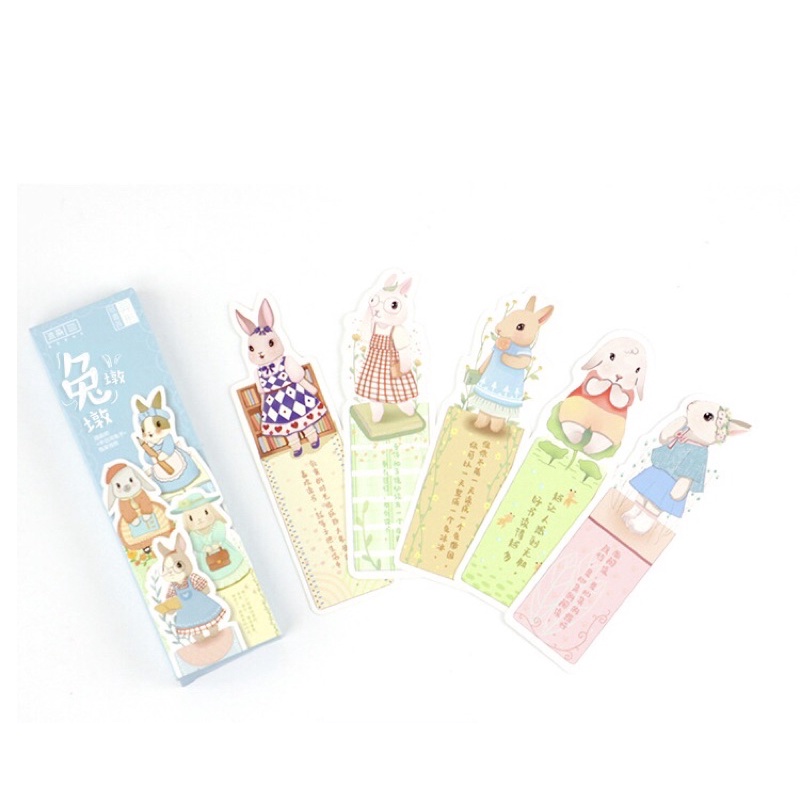 Hộp 30 Bookmark đánh dấu trang hình con thỏ siêu cute