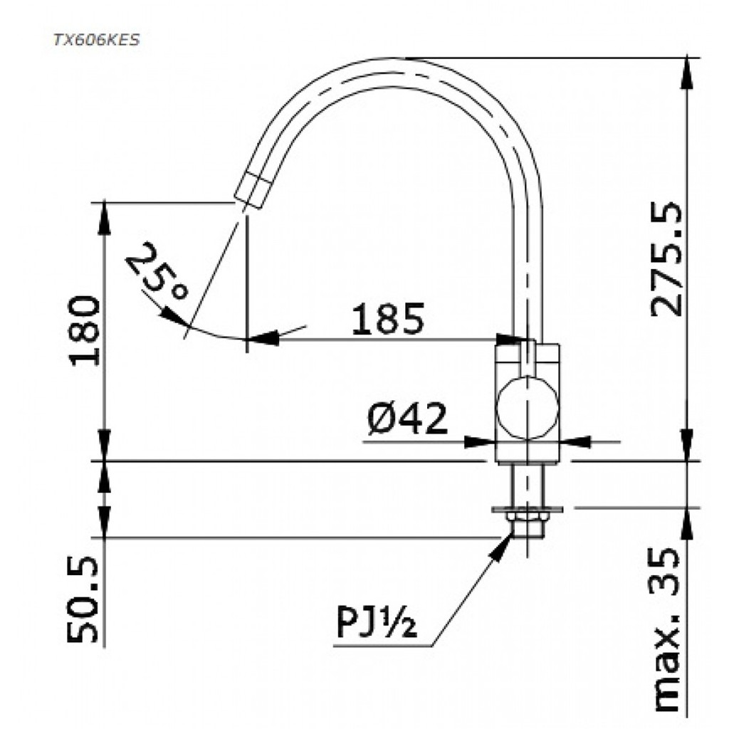 Vòi rửa chén TOTO TX606KES lạnh, xuất xứ Indonexia, Bảo hành 2 năm