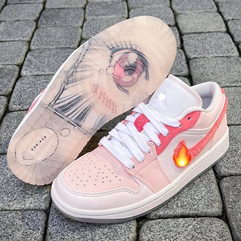 [More&amp;More] Giày Sneaker Jd 1 Low &quot;Pink Mighty Swoosher&quot; phiên bản cao cấp X OG MSZ3229