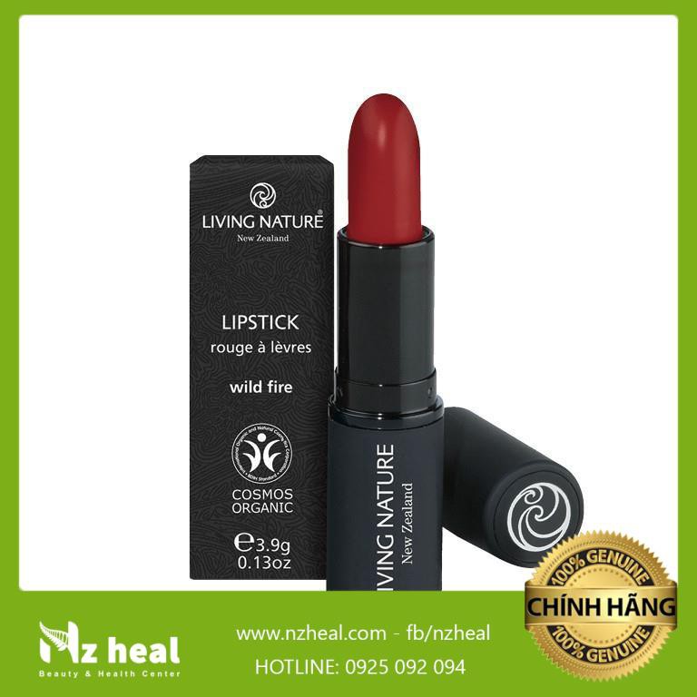 [Hỏa tốc] Son môi organic Living Nature - Màu đỏ cam Wild Fire 11