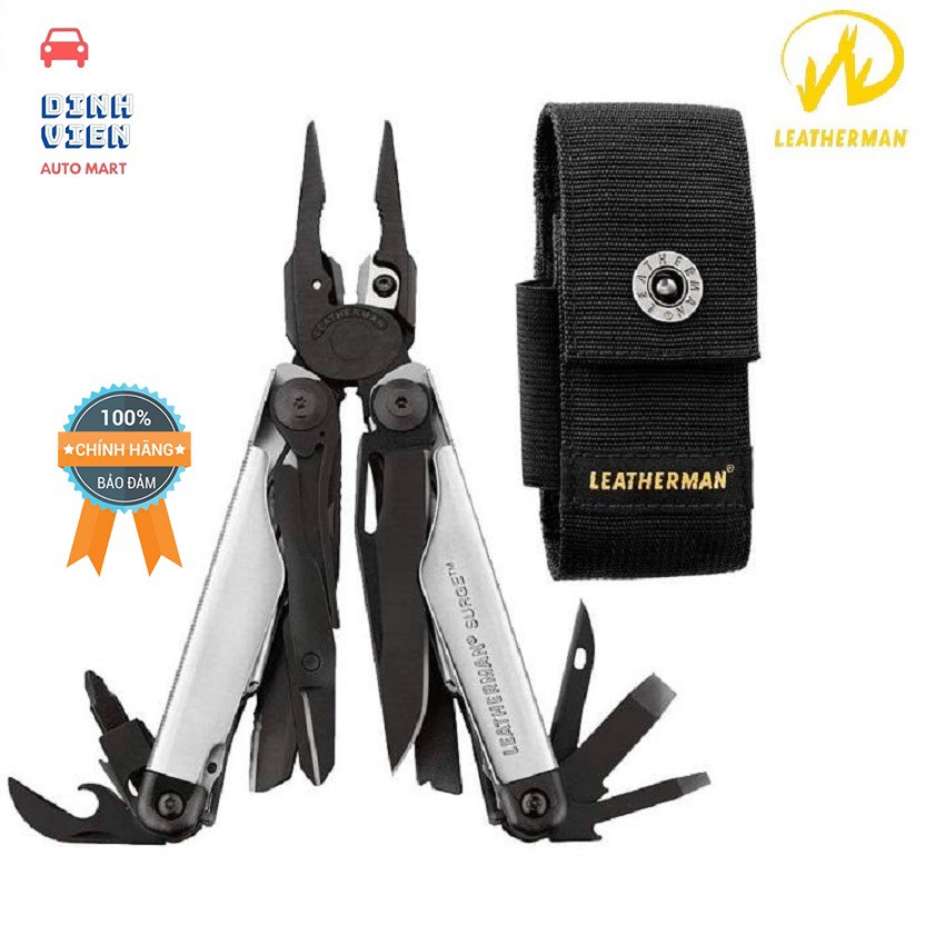 [ CAO CẤP] Dụng Cụ Đa Năng LEATHERMAN SURGE BLACK &amp; SILVER tích hợp 21 chức năng hoàn thành nhiều công việc khác nhau.