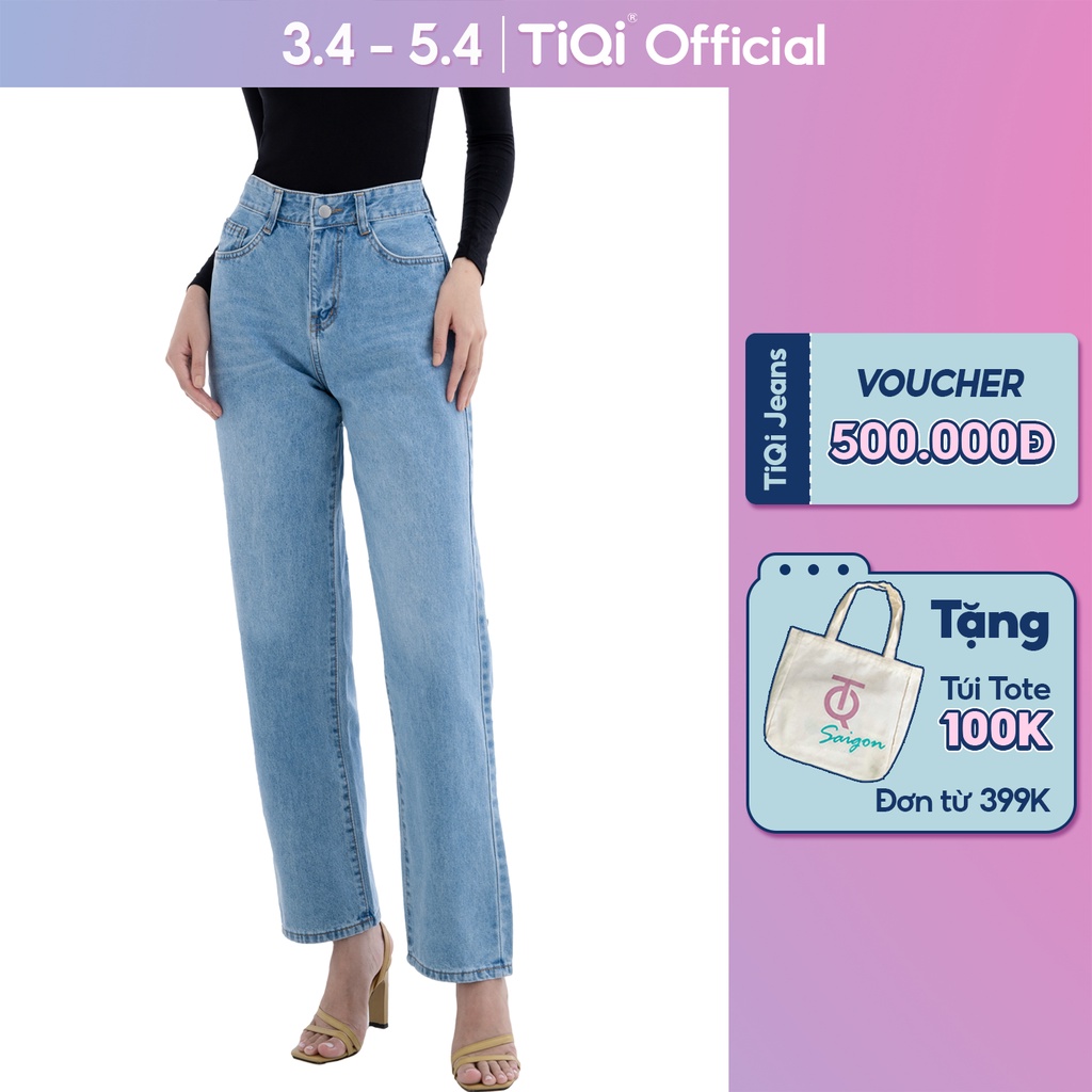 Quần jean ống suông Nữ lưng cao TiQi Jeans B2-1581