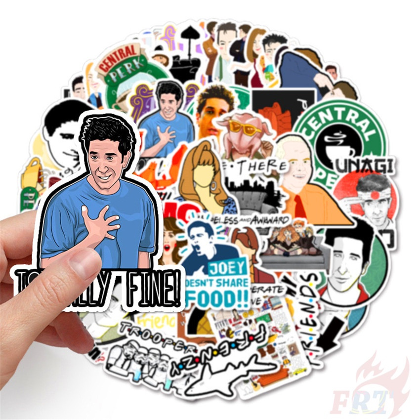 Set 52 miếng dán họa tiết Friends chương trình truyền hình Series 07 phong cách cổ điển làm thủ công