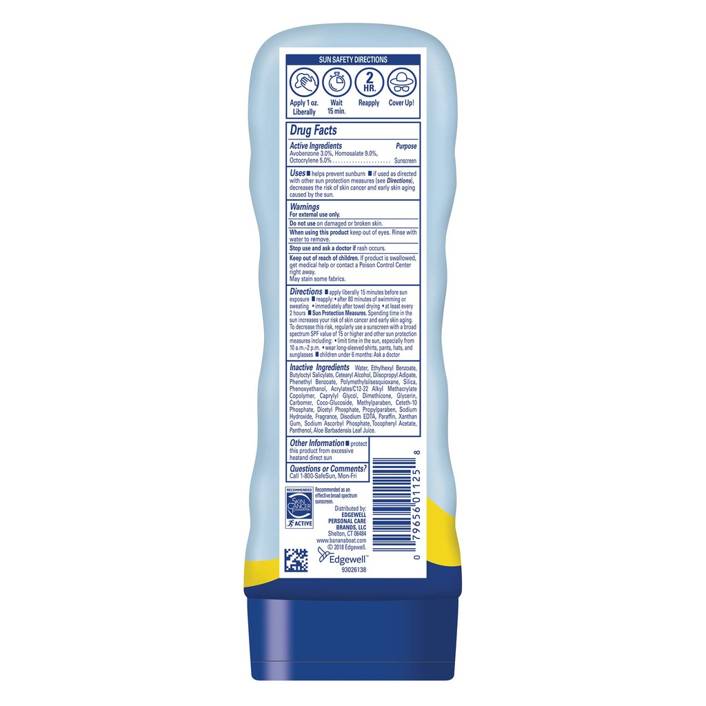 Kem chống nắng khi bơi Banana Boat Sunscreen Sun Comfort Lotion SPF 50 177ml (Mỹ)