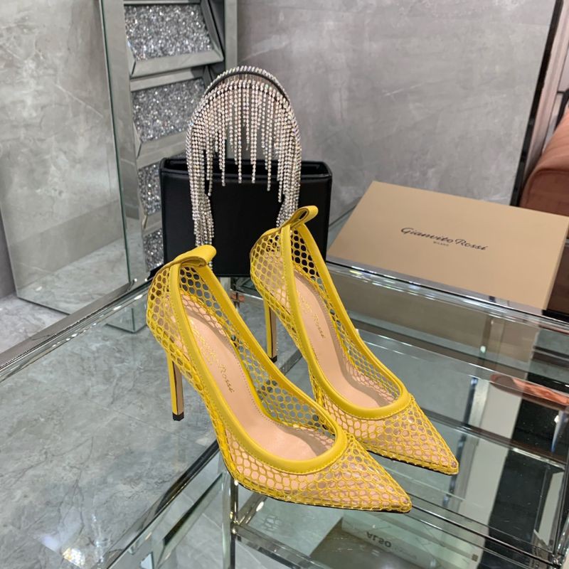 Giày cao gót nữ dạng lưới mũi nhọn gót 10,5cm gianvito Rossi