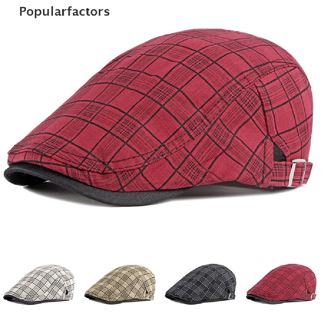 Mũ beret Họa Tiết Sọc Caro Thời Trang Cho Nam Và Nữ