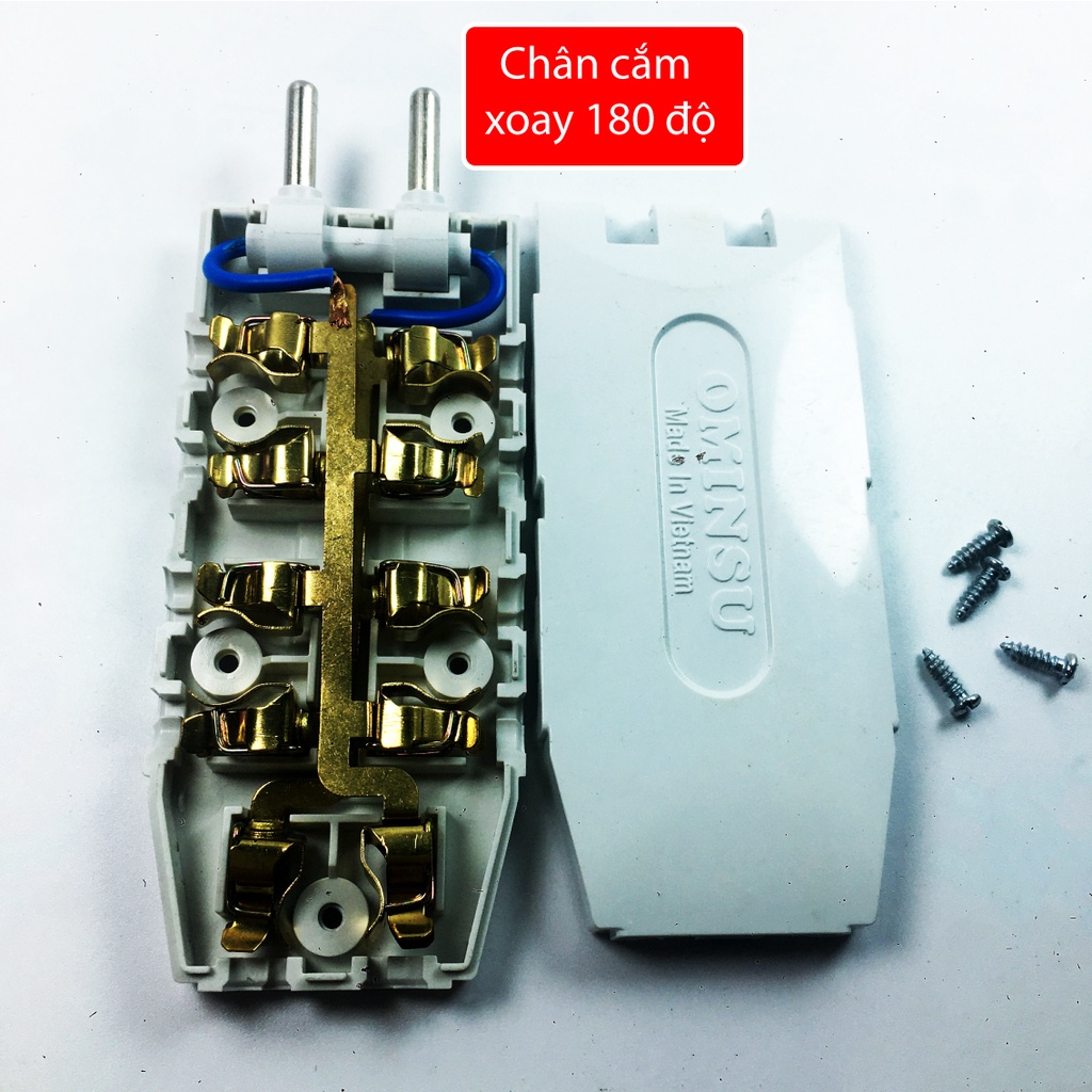 Phích cắm điện đầu nối thông minh 1 chia 3, 1 chia 5 OMINSU chịu tải cao 2500W