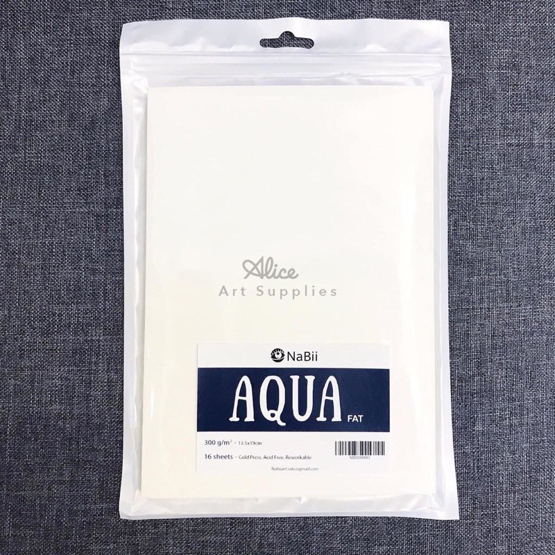 Giấy Vẽ Màu Nước AQUA Fat NaBii Art 300gsm và sổ vẽ A5 A4 gáy lò xo