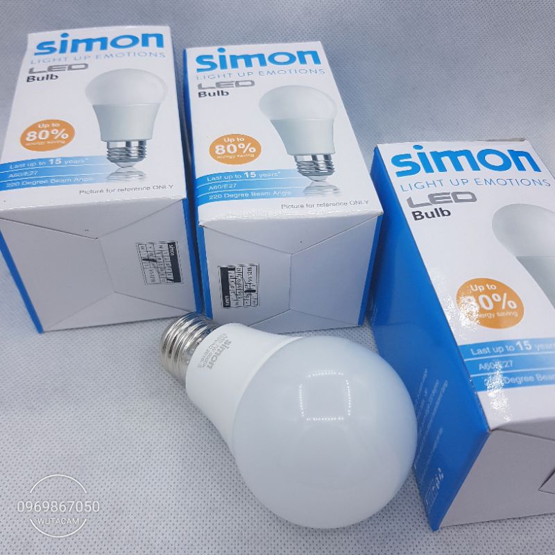Bóng bub led Simon - 7W siêu sáng chính hãng ánh sáng trắng.