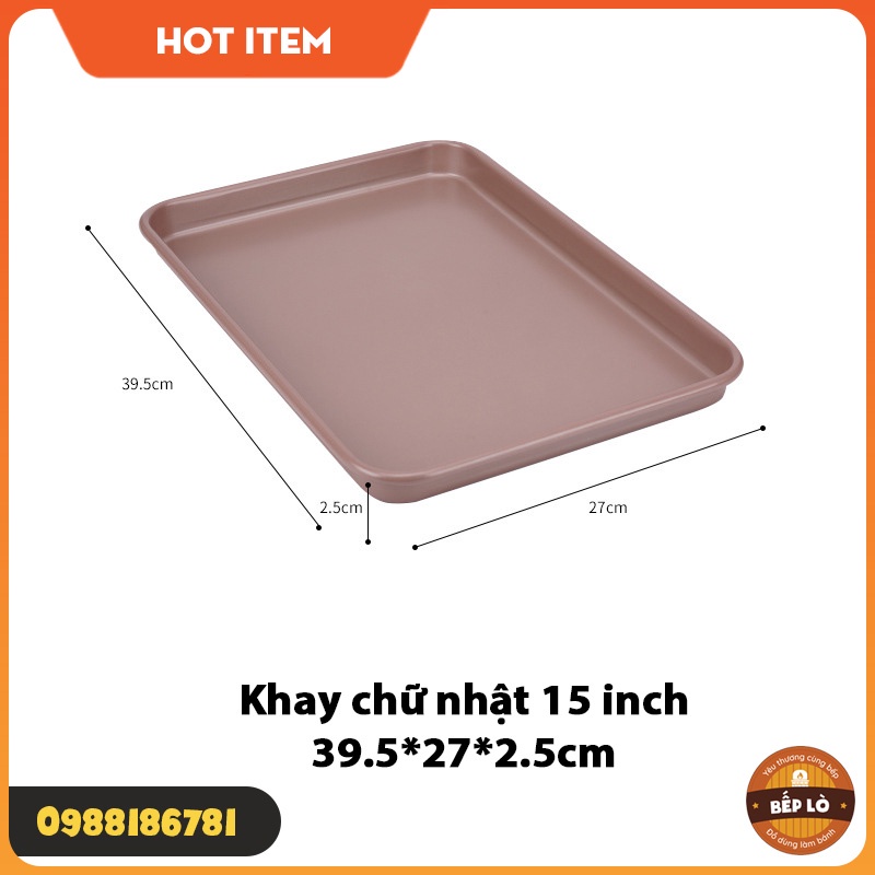 Khay nướng bánh chống dính hình chữ nhật bằng thép carbon 13 inch 15 inch 17 inch HÀNG MỚI VỀ