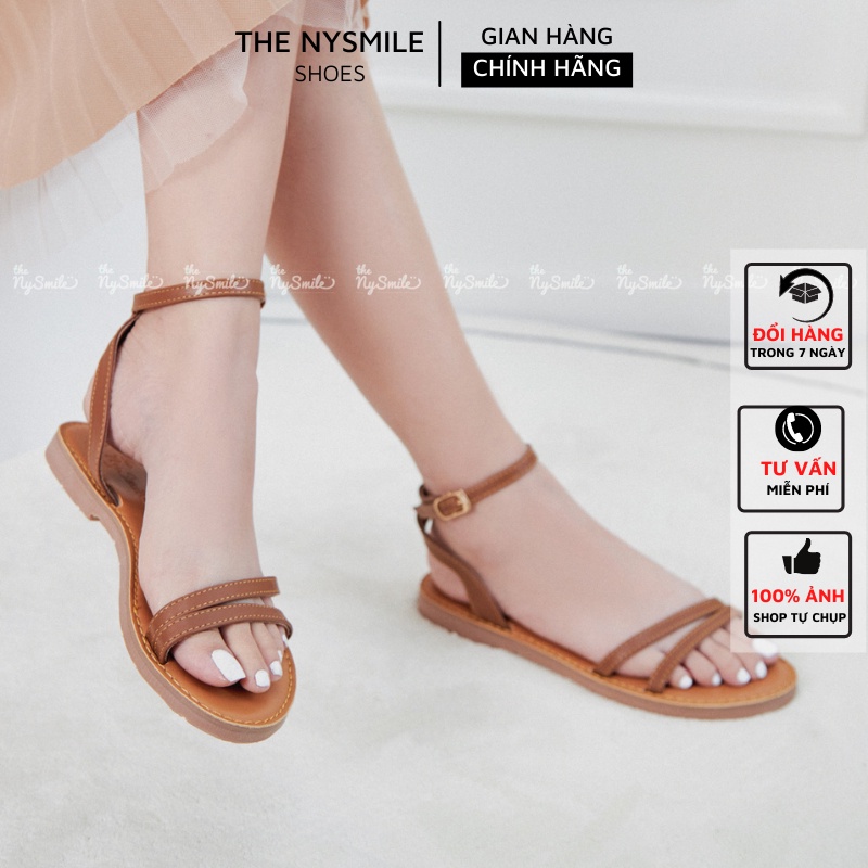 Giày sandal da bò êm mềm 2 quai - THENYSMILE - TOTI