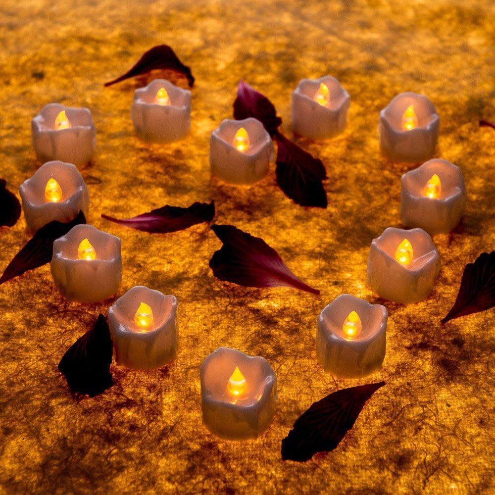 1 Nến Điện Tử Ánh Sáng Vàng Dùng Trang Trí Nhà Cửa Dịp Halloween