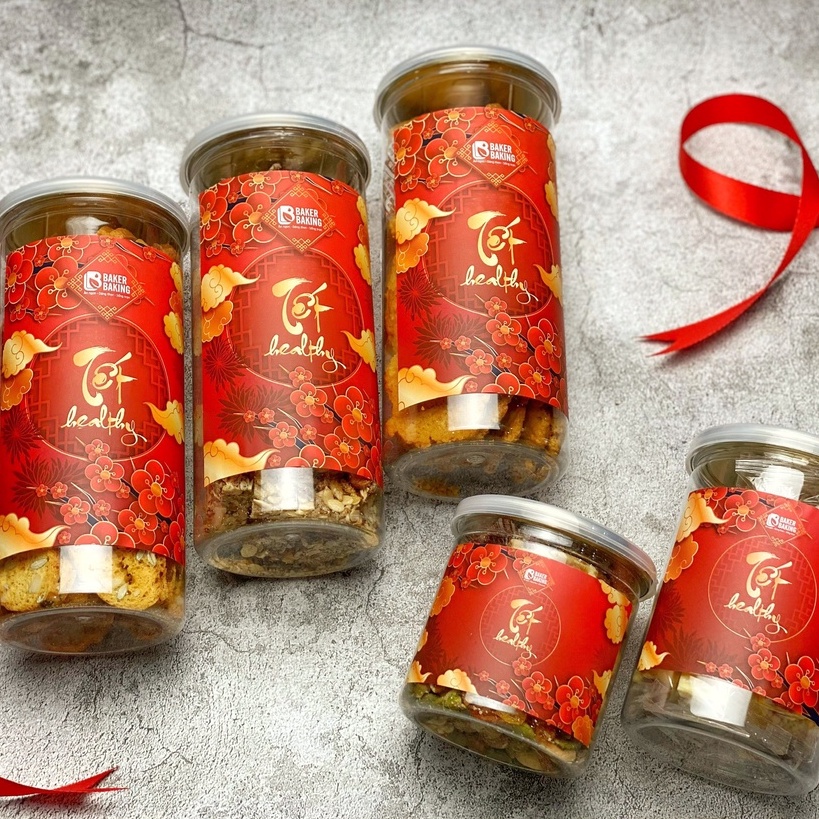 Bộ quà tặng Tết Nhâm Dần 2022 Baker Baking - hạt dinh dưỡng, kẹo hạnh phúc và bánh healthy | BigBuy360 - bigbuy360.vn