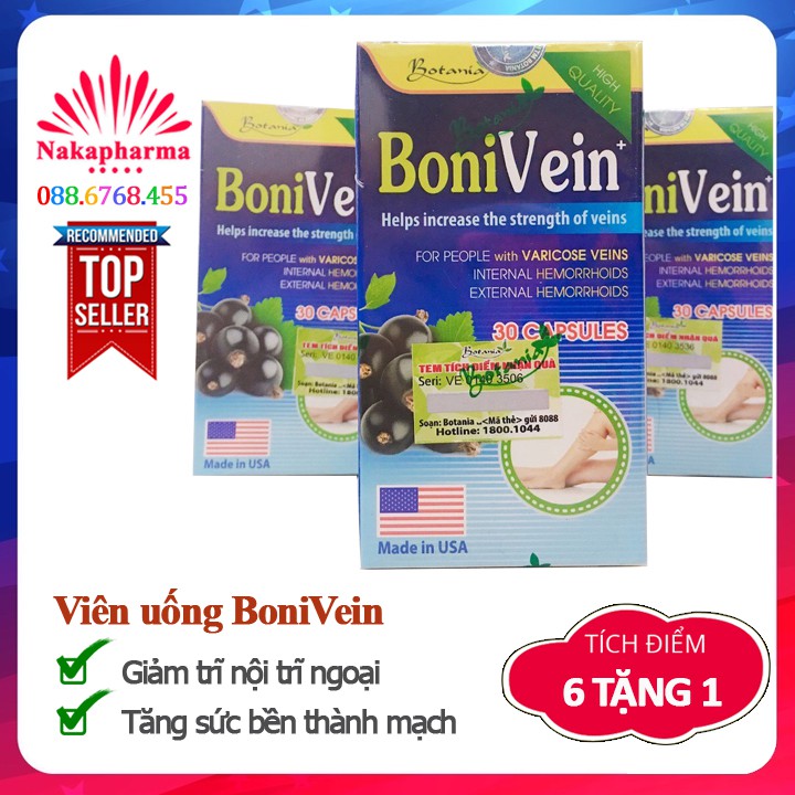 ✅ [6 TẶNG 1] BoniVein – Bí kíp giảm trĩ nội trĩ ngoại, suy giãn tĩnh mạch, tê bì sưng phù chân tay - Boni Vein