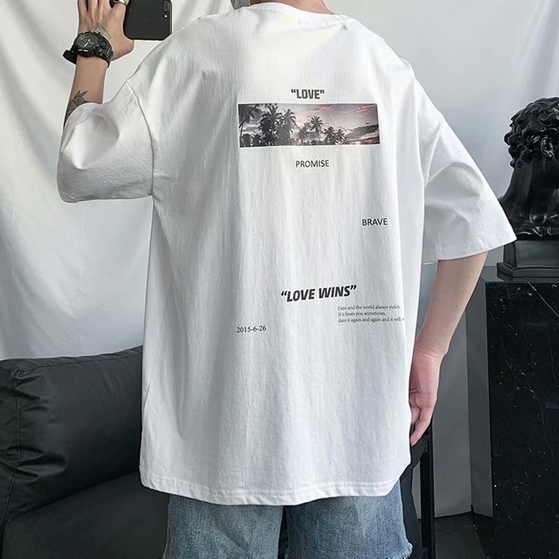 Áo Thun Ngắn Tay Dáng Rộng Phong Cách Hàn Quốc Dành Cho Nam / Size S-8XL | BigBuy360 - bigbuy360.vn